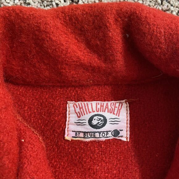 VTG Chill Chaser By Blue Top Wool Jacket Button Down Solid Red Plaid Men’s M/L - Picture 7 of 9